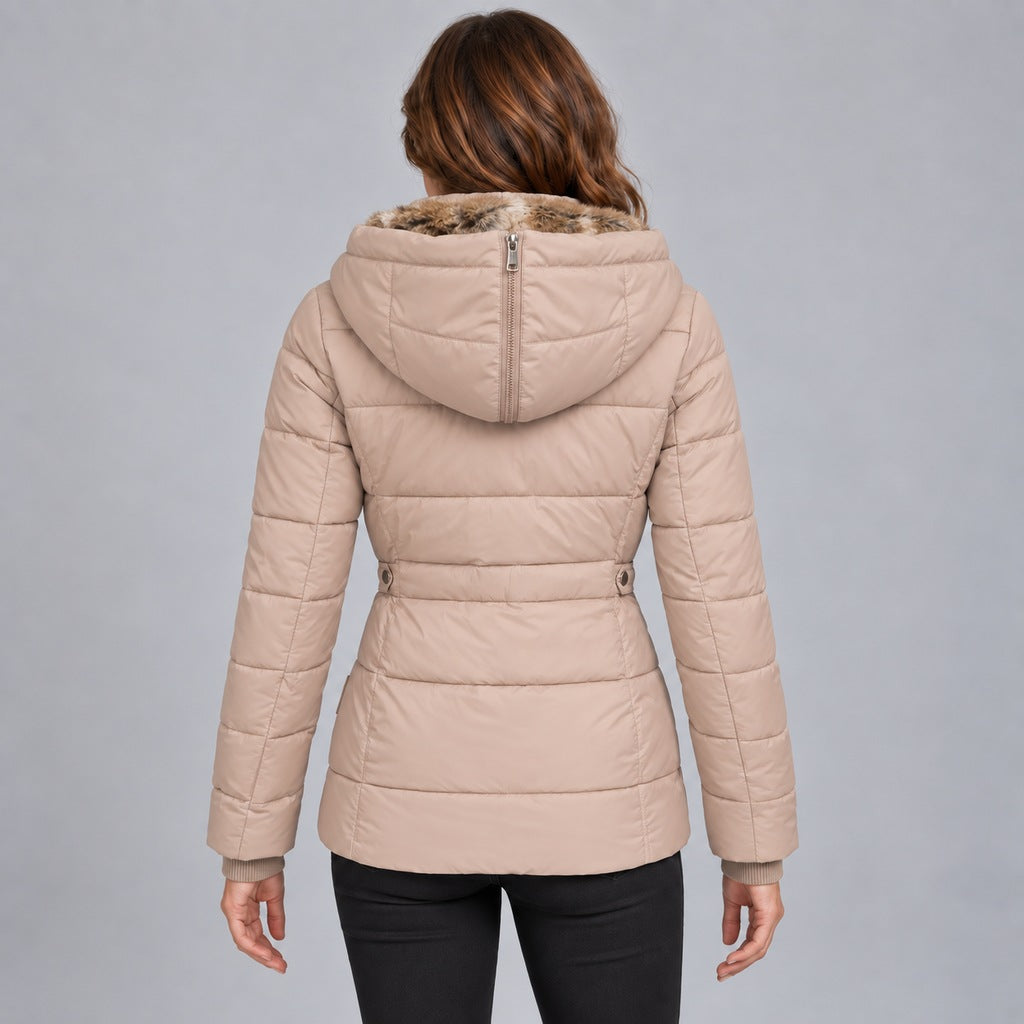 Kurze Steppjacke mit Futter aus Kunstpelz Damen Marta – Bild 3