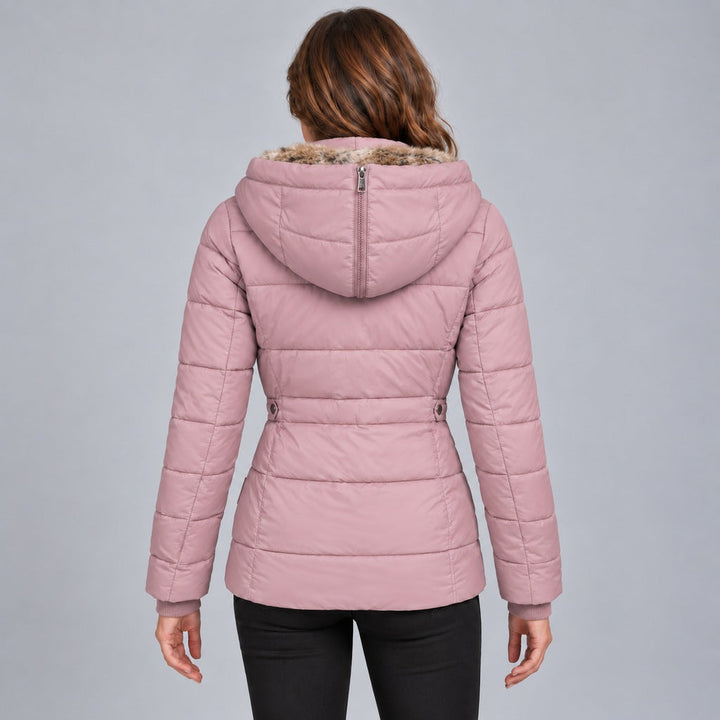 Kurze Steppjacke mit Futter aus Kunstpelz Damen Marta – Bild 14