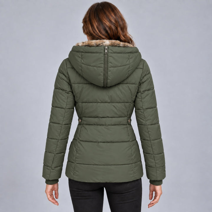 Kurze Steppjacke mit Futter aus Kunstpelz Damen Marta – Bild 12