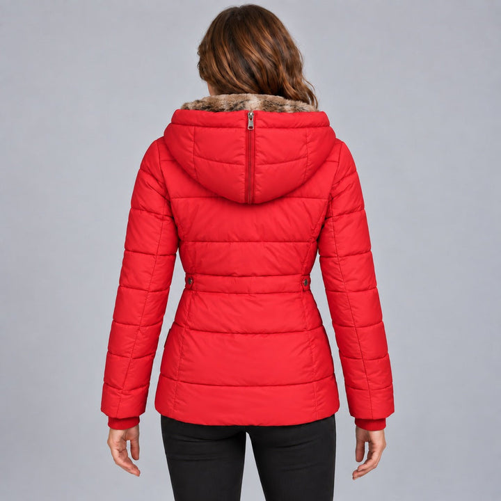 Kurze Steppjacke mit Futter aus Kunstpelz Damen Marta – Bild 16