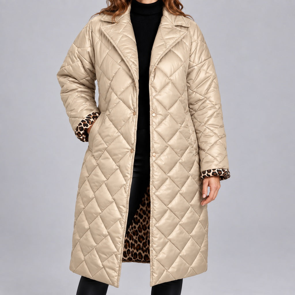 Steppmantel mit Leopardenfutter Damen Loredana – Bild 9