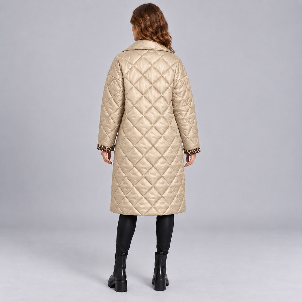 Steppmantel mit Leopardenfutter Damen Loredana – Bild 10