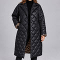 Steppmantel mit Leopardenfutter Damen Loredana Schwarz – Weiss Modehaus