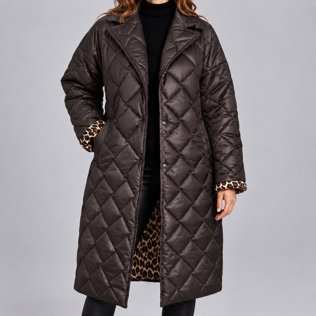 Steppmantel mit Leopardenfutter Damen Loredana – Bild 11