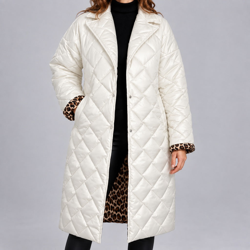 Steppmantel mit Leopardenfutter Damen Loredana – Bild 7
