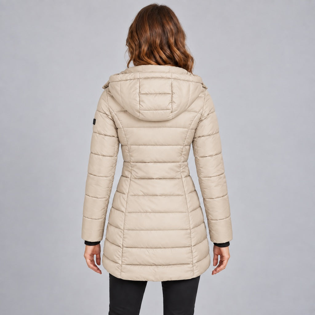Langer Slim-Puffer mit Kapuze Damen Lucrezia – Bild 13