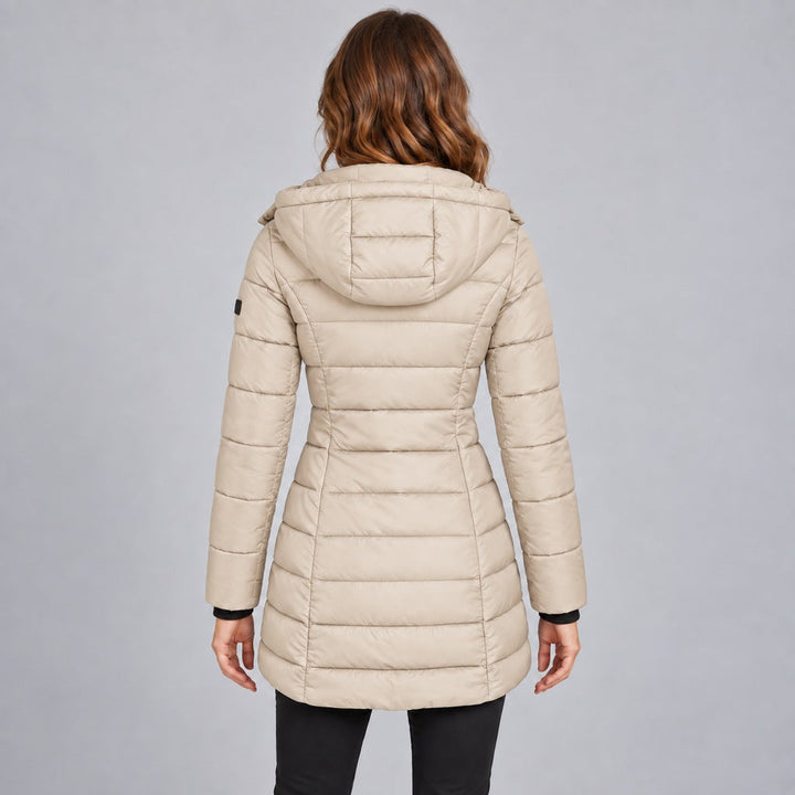 Langer Slim-Puffer mit Kapuze Damen Lucrezia – Bild 13