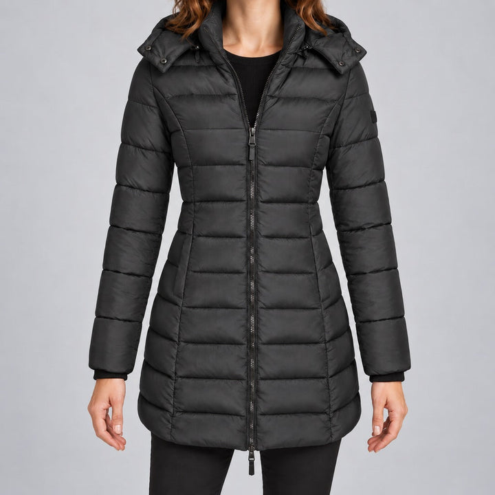 Langer Slim-Puffer mit Kapuze Damen Lucrezia – Bild 10
