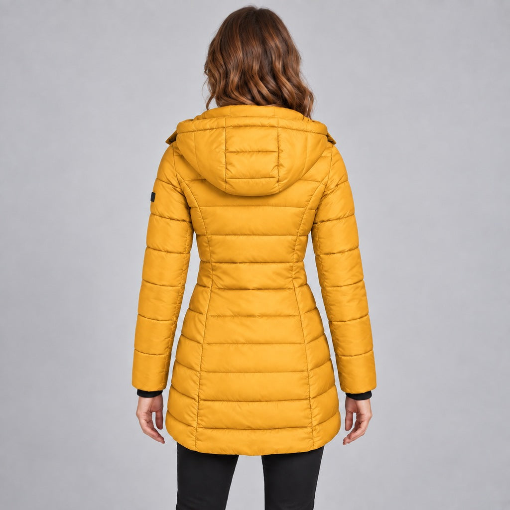 Langer Slim-Puffer mit Kapuze Damen Lucrezia – Bild 15