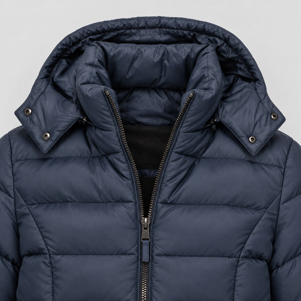 Langer Slim-Puffer mit Kapuze Damen Lucrezia – Bild 5