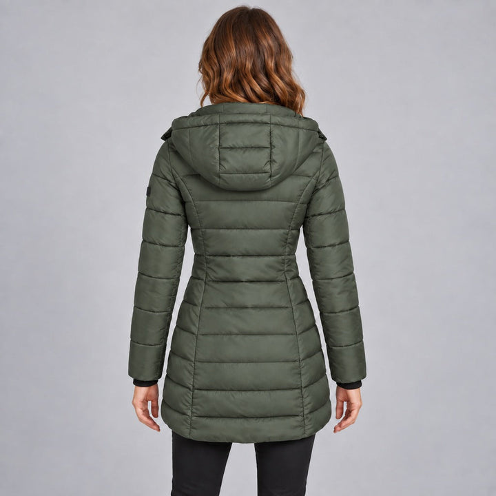 Langer Slim-Puffer mit Kapuze Damen Lucrezia – Bild 9