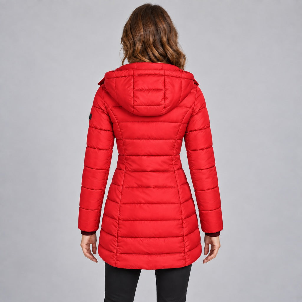 Langer Slim-Puffer mit Kapuze Damen Lucrezia – Bild 17