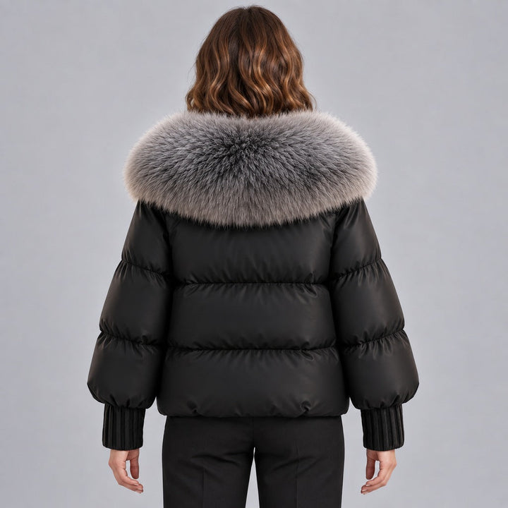 Glänzende Daunenjacke mit Kunstpelzkragen Damen Lidia – Bild 5