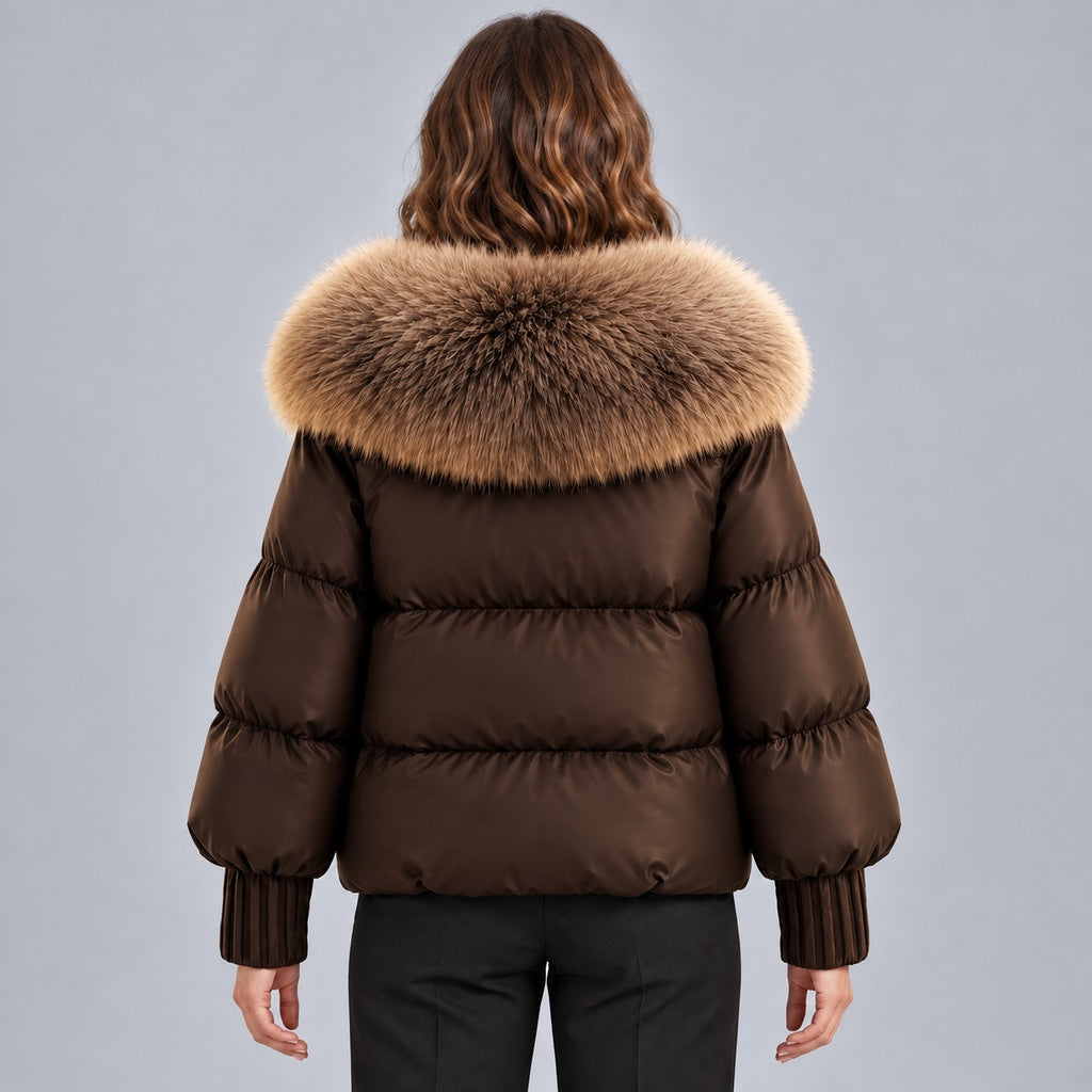 Glänzende Daunenjacke mit Kunstpelzkragen Damen Lidia – Bild 13
