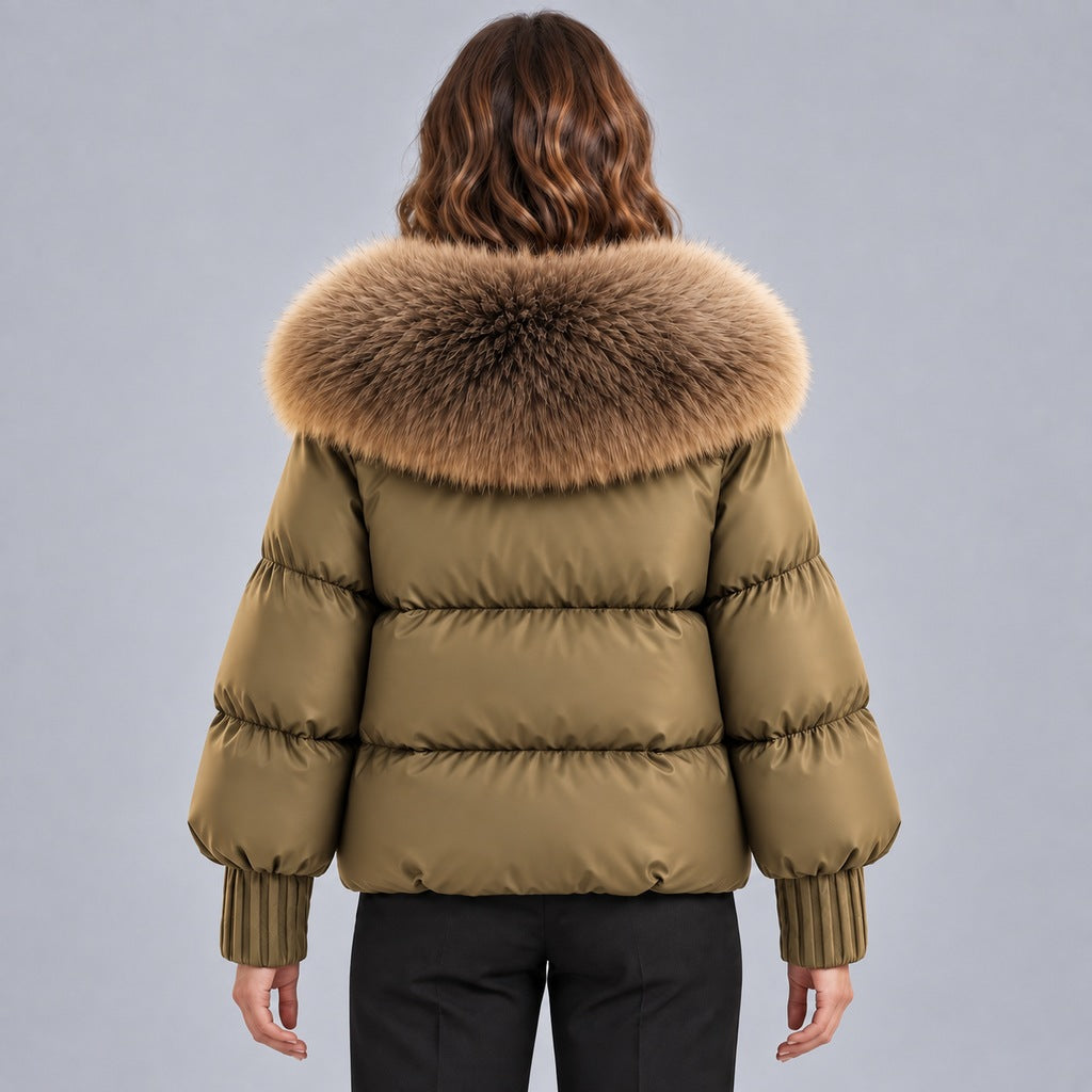 Glänzende Daunenjacke mit Kunstpelzkragen Damen Lidia – Bild 15