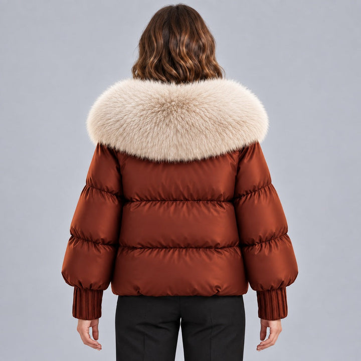 Glänzende Daunenjacke mit Kunstpelzkragen Damen Lidia – Bild 9