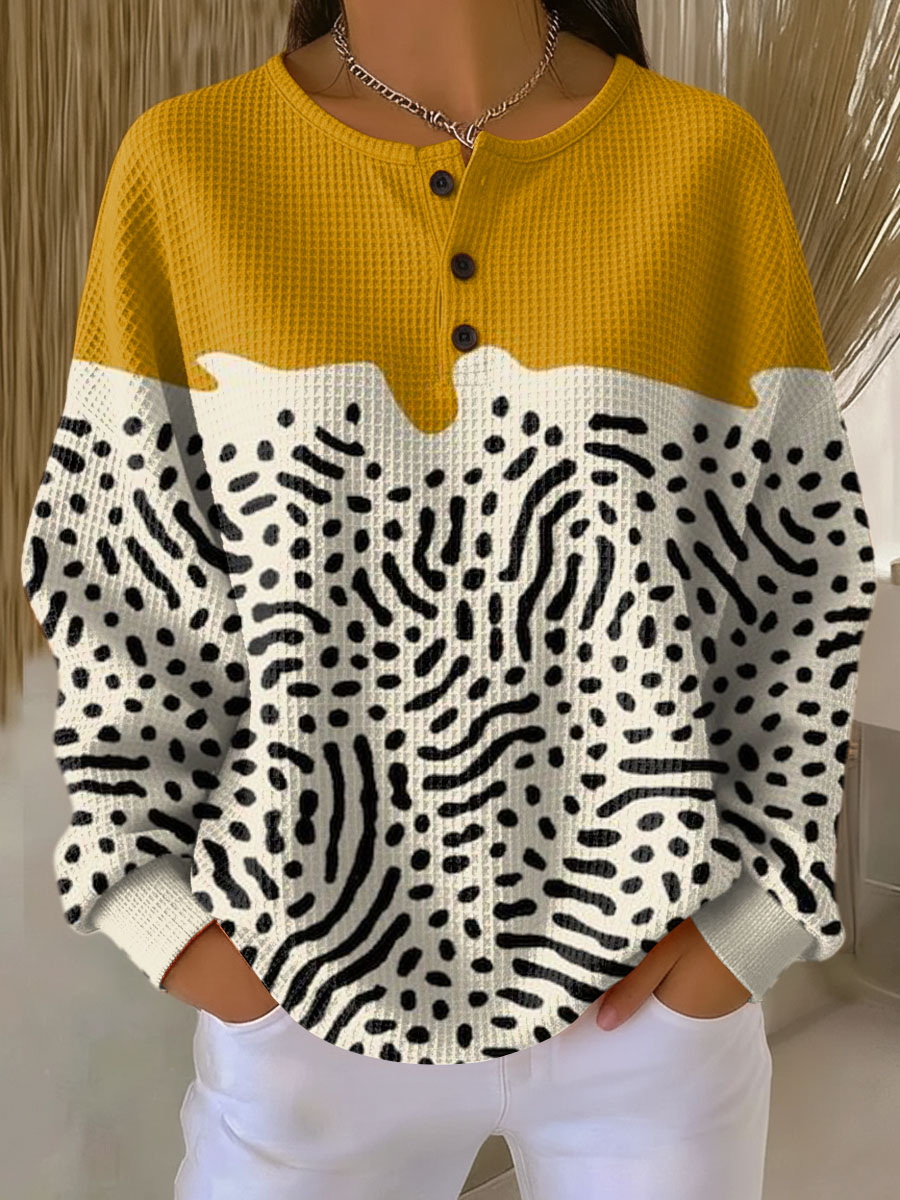 Senfgelb Pullover mit Punkte-Design Damen Aurora Senfgelb – Weiss Modehaus
