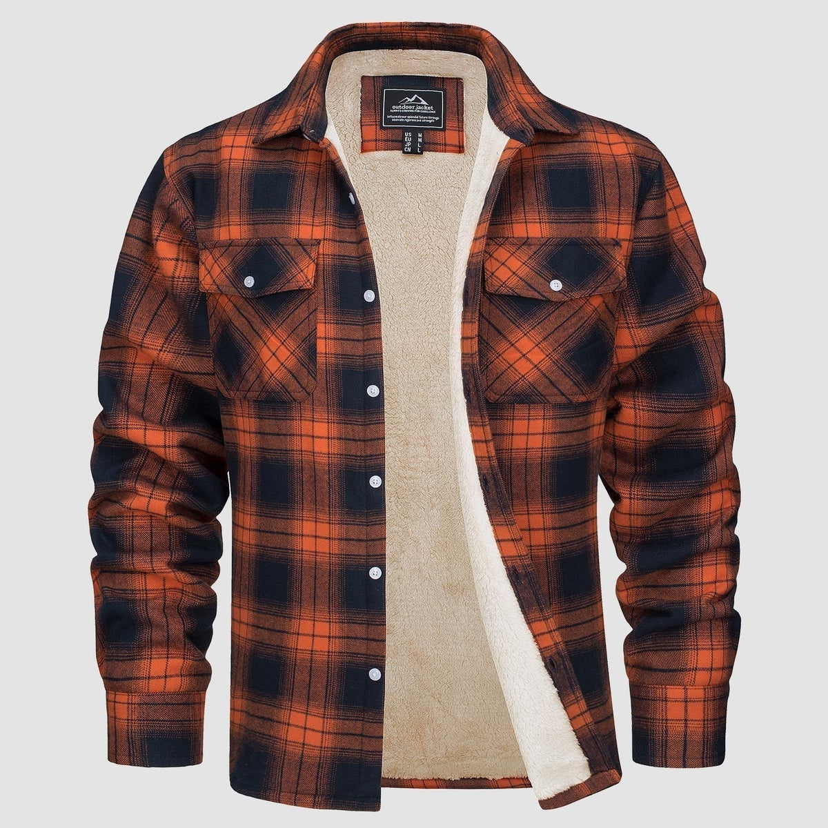 Herren Hemdjacke Cesare Orange – Weiss Modehaus