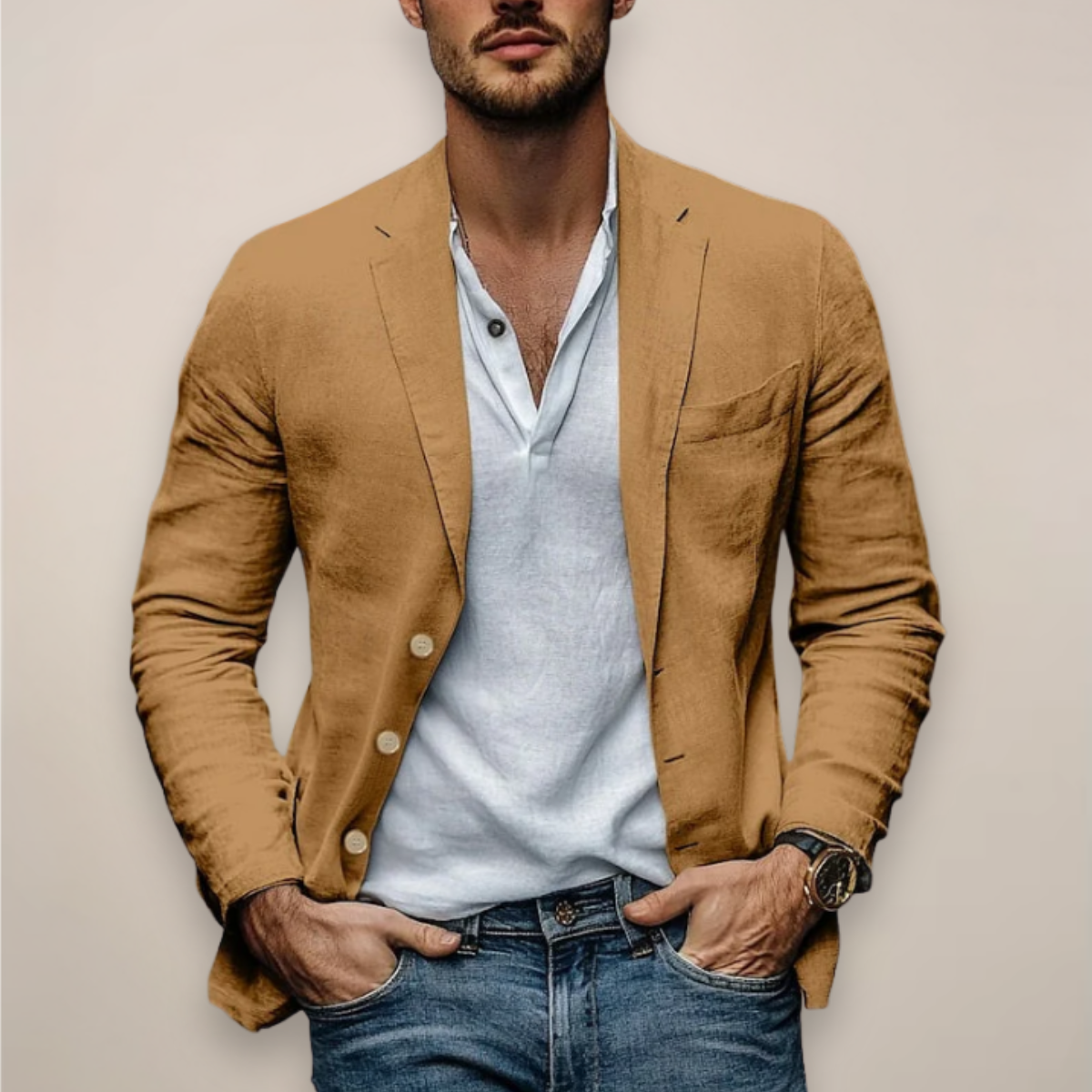 Leichter Sommerblazer für Herren Ludovico – Bild 3