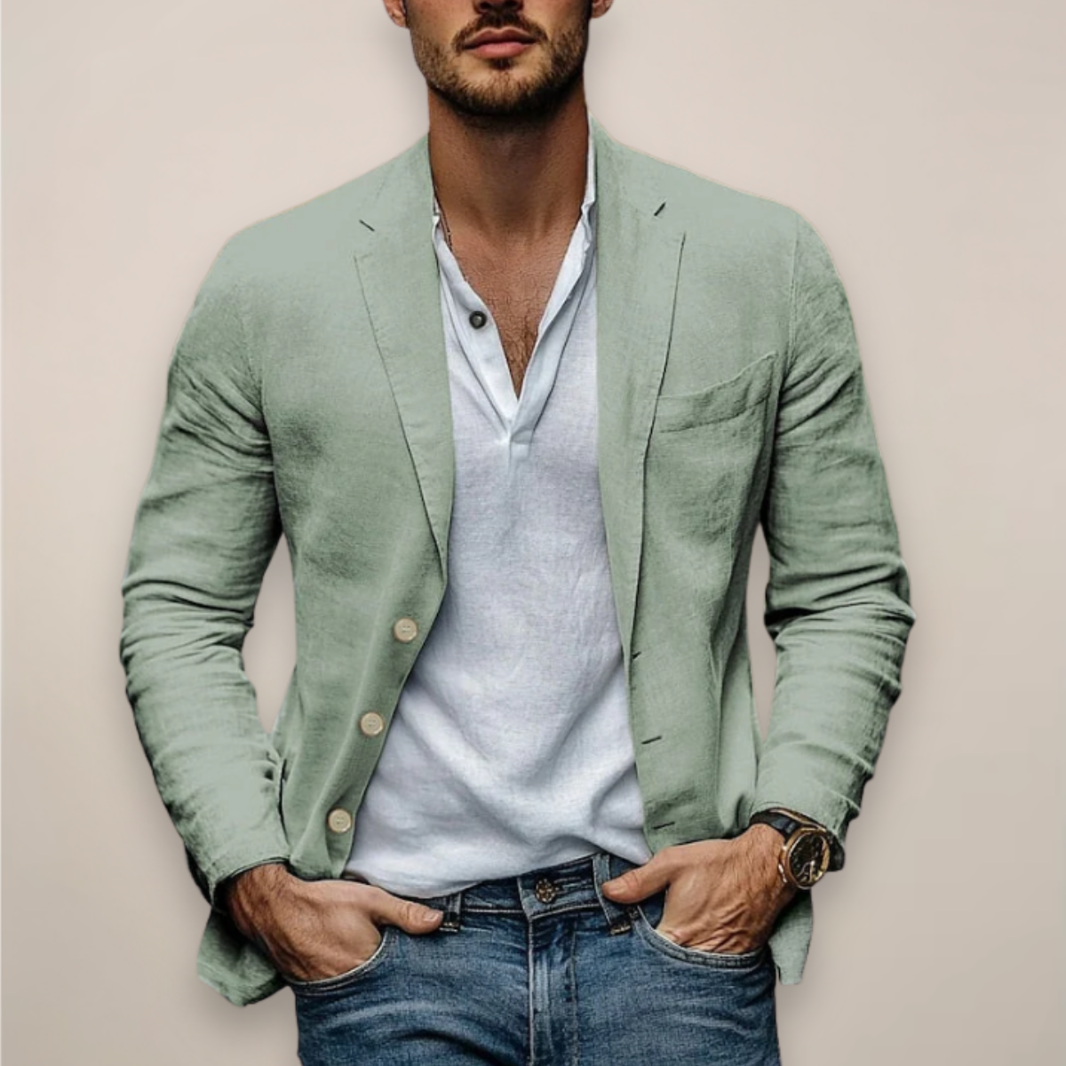 Leichter Sommerblazer für Herren Ludovico – Bild 4