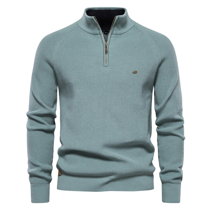 Halbzipper-Pullover aus Rippstrick Pierre – Bild 7