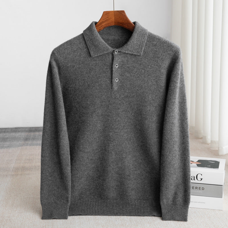 Klassischer Woll-Polo-Pullover Herren Eugenio – Bild 8