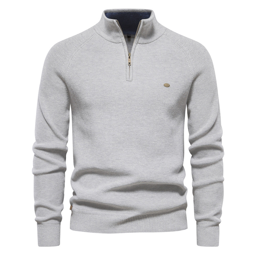 Halbzipper-Pullover aus Rippstrick Pierre – Bild 4