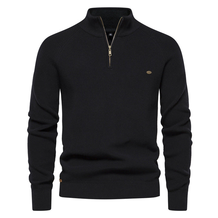 Halbzipper-Pullover aus Rippstrick Pierre – Bild 2