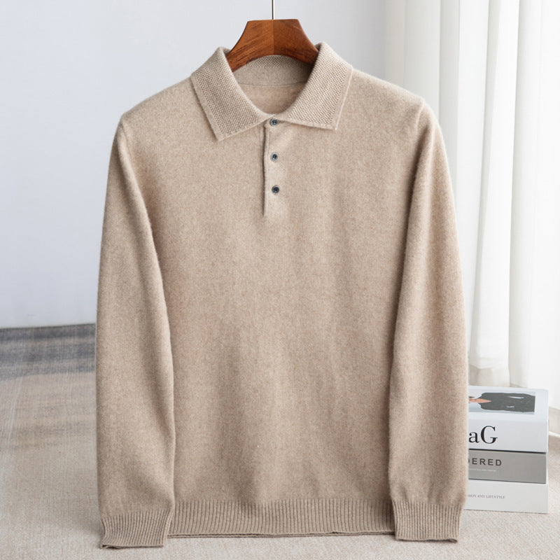 Klassischer Woll-Polo-Pullover Herren Eugenio – Bild 2