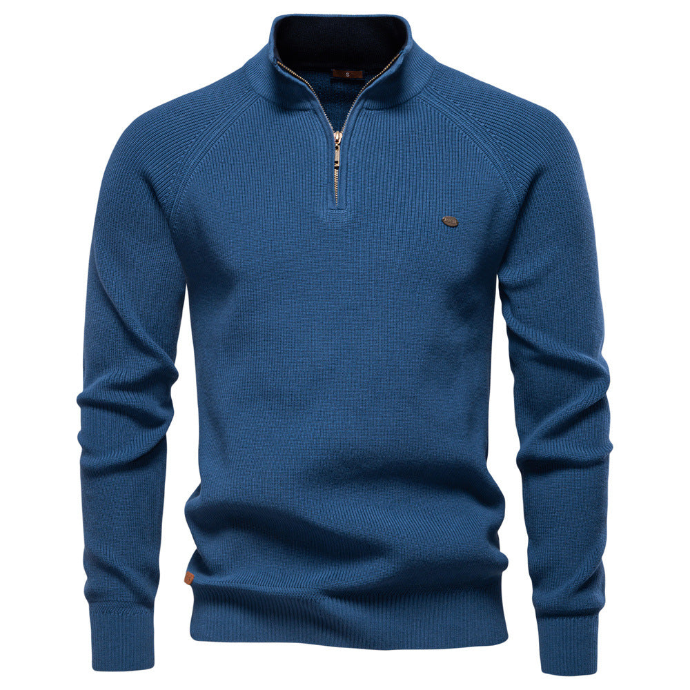 Halbzipper-Pullover aus Rippstrick Pierre – Bild 6