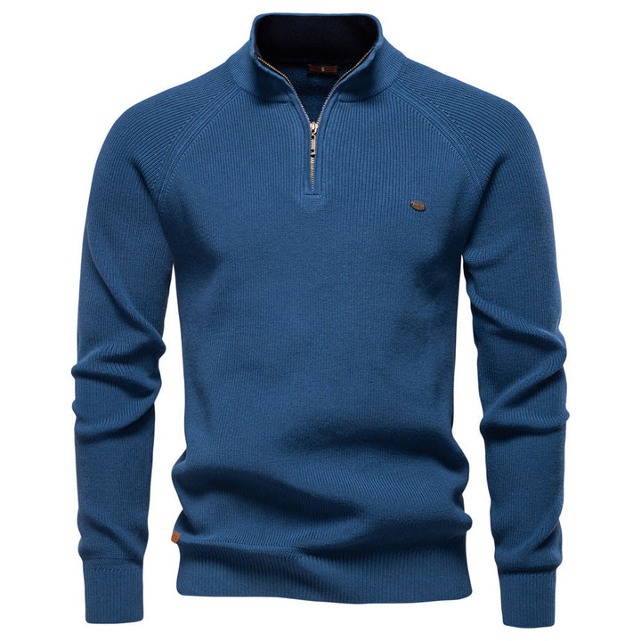 Halbzipper-Pullover aus Rippstrick Pierre – Bild 6