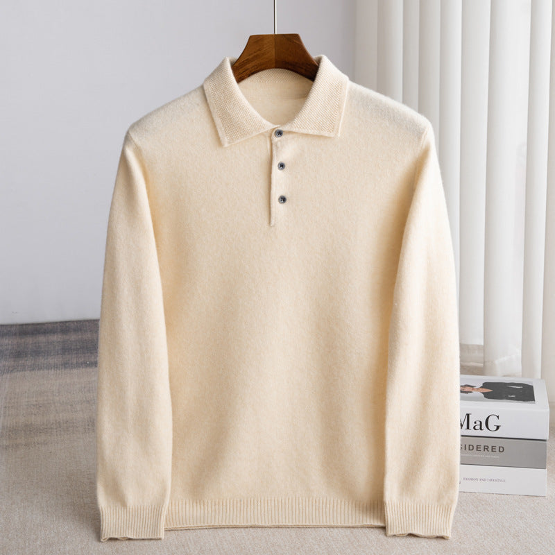 Klassischer Woll-Polo-Pullover Herren Eugenio – Bild 3