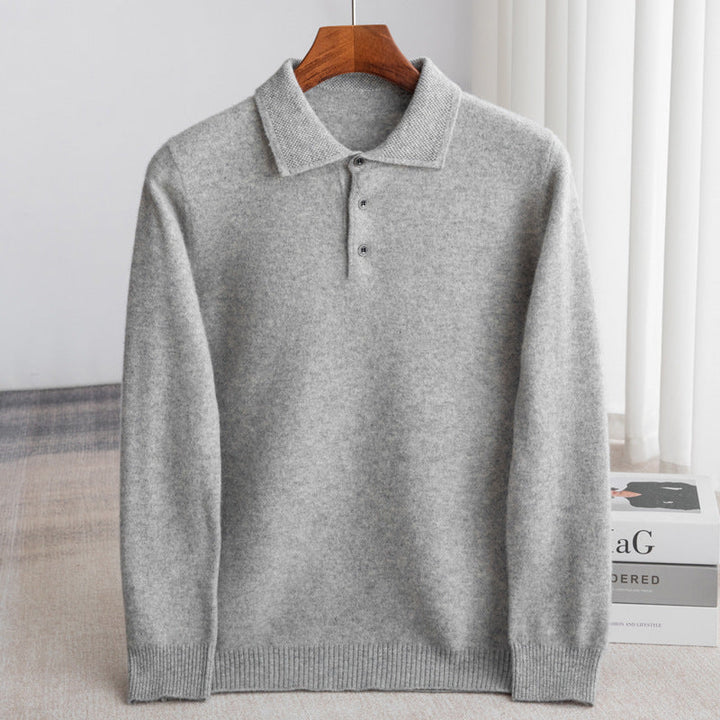 Klassischer Woll-Polo-Pullover Herren Eugenio – Bild 7