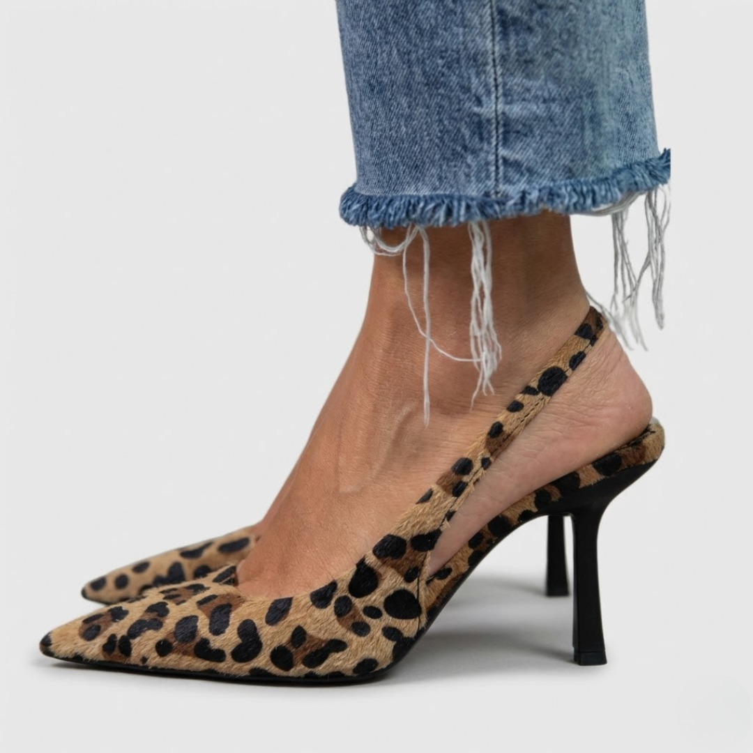 Orthopädische Absätze Damen Isabriella Leopardenmuster – Weiss Modehaus