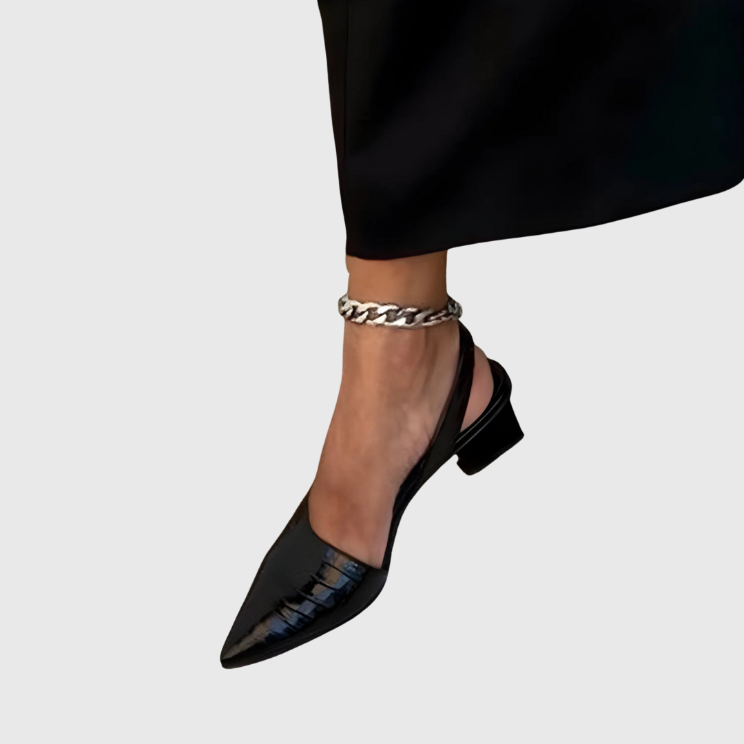 Bequeme orthopädische Absätze Lynn Schwarz – Weiss Modehaus