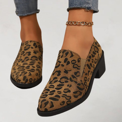Angélique Leopardenmokassin Braun – Weiss Modehaus