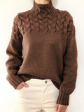 Warmer Rollkragenpullover Damen Elena Braun – Weiss Modehaus