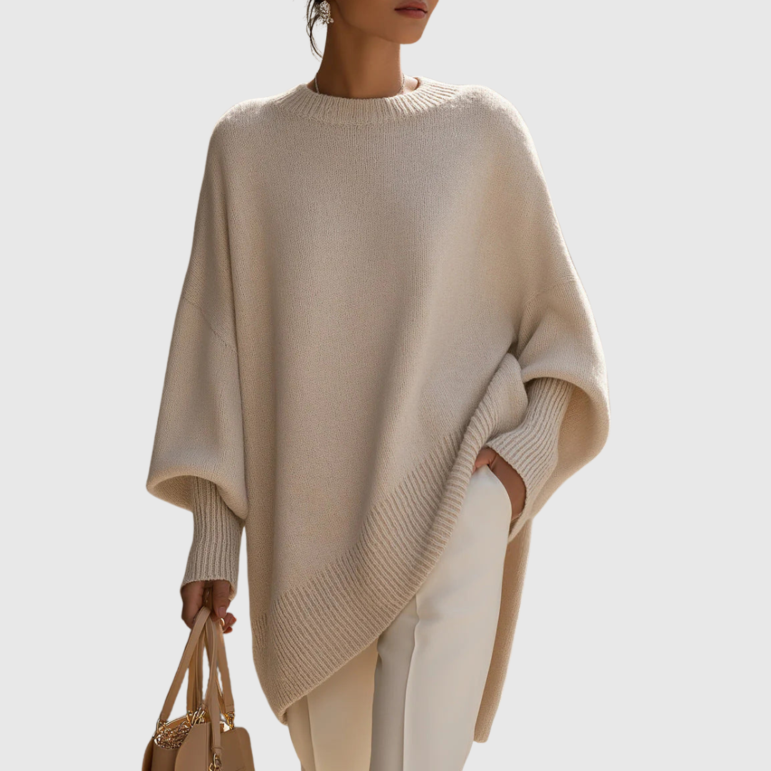 Weicher und Bequemer Pullover Cindy Beige – Weiss Modehaus