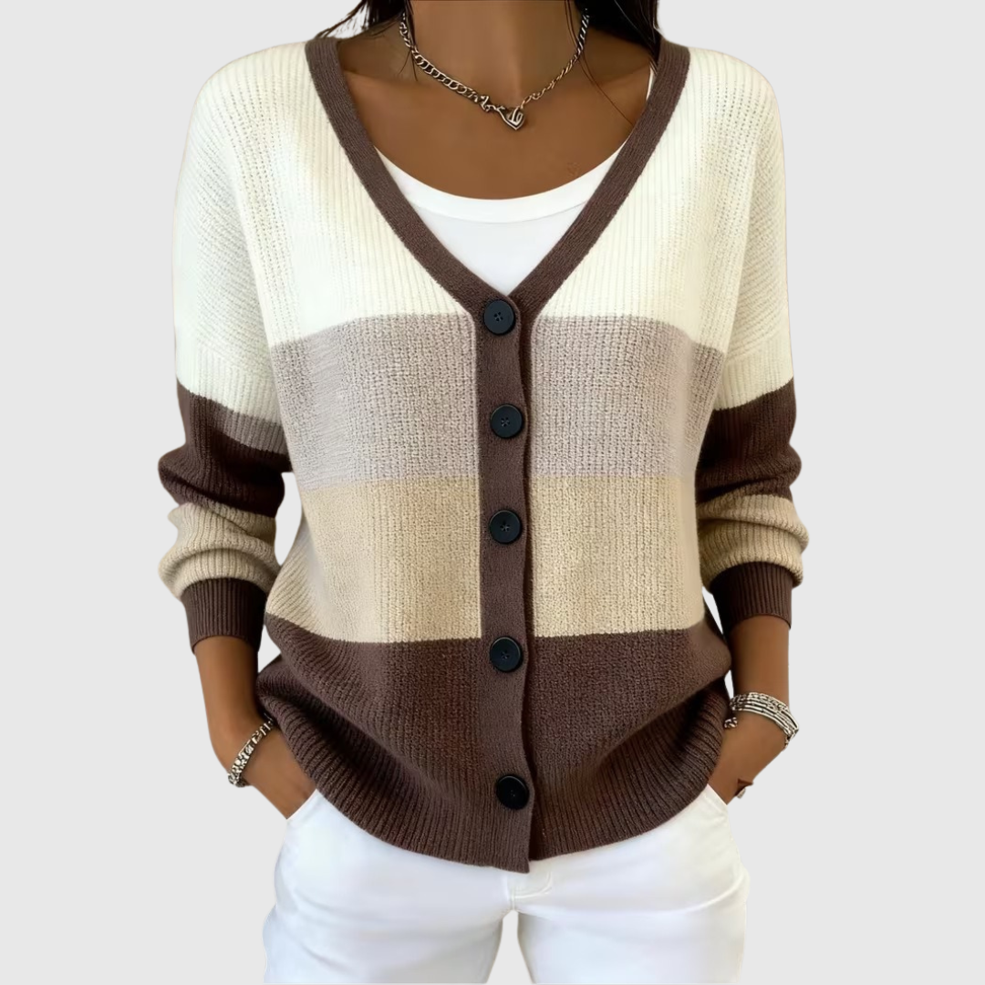 Cardigan aus weichem Strick mit Knöpfen Tara – Weiss Modehaus