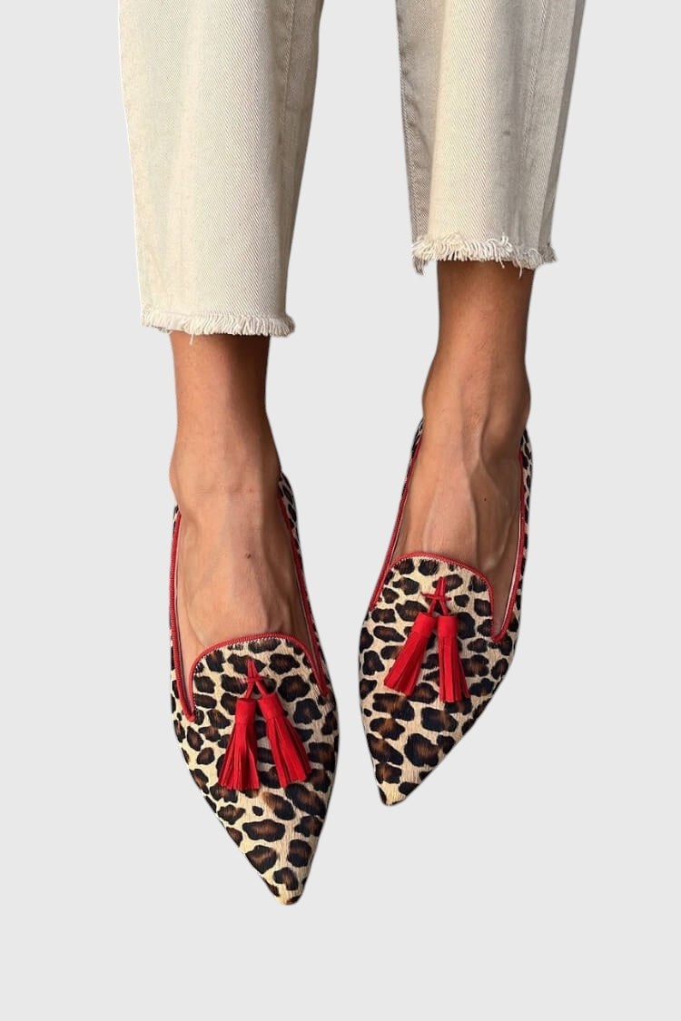 Nela Leoparden-Mokassins – Weiss Modehaus