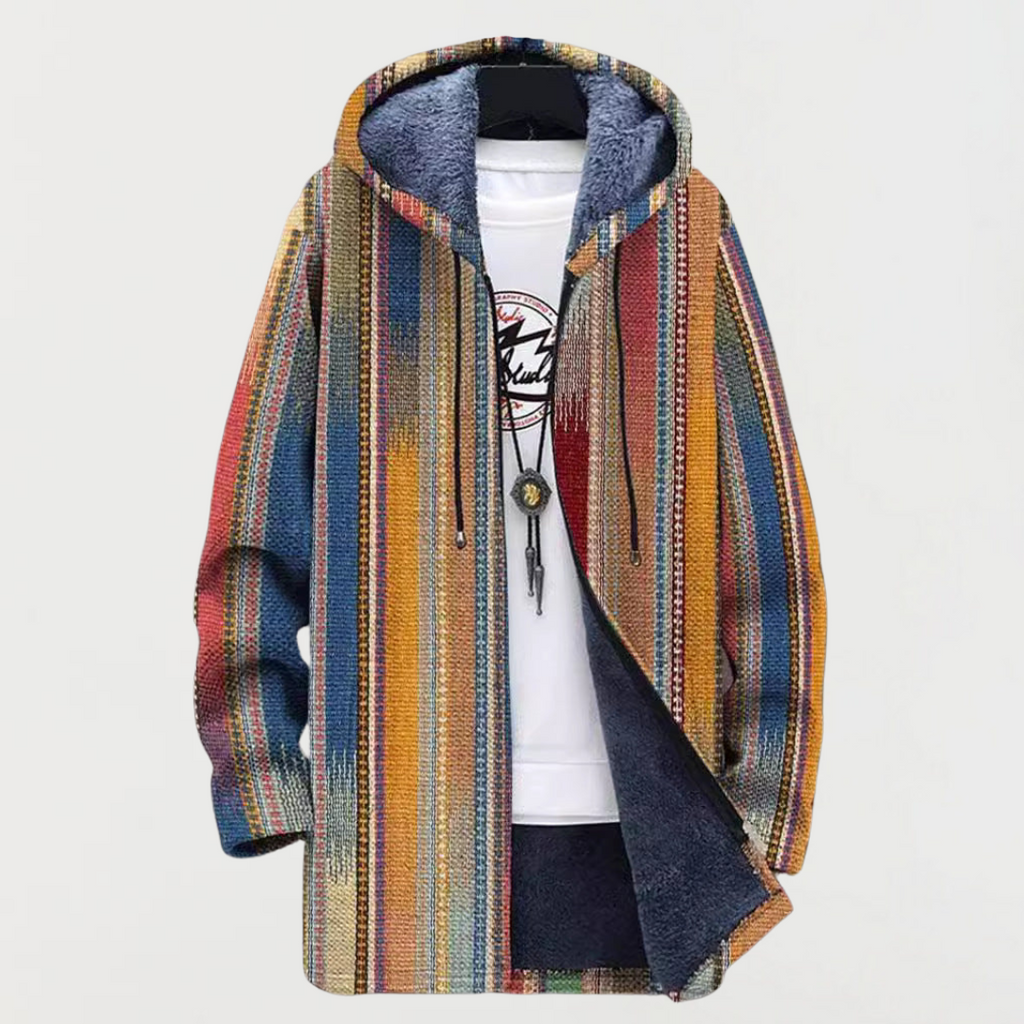 Orla Streifenmantel Mehrfarbig – Weiss Modehaus