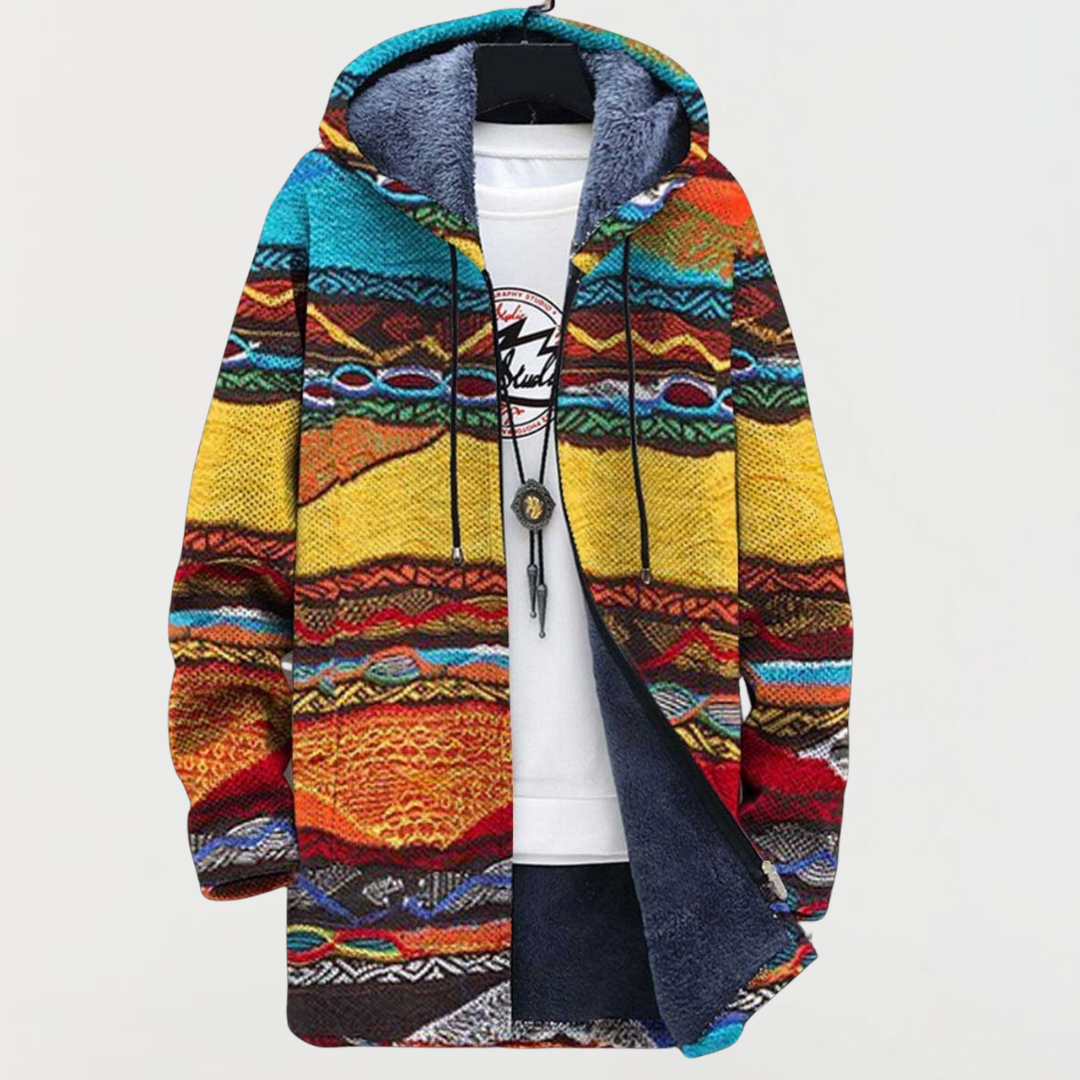 Künstlerischer Hoodie Siobhán Mehrfarbig – Weiss Modehaus