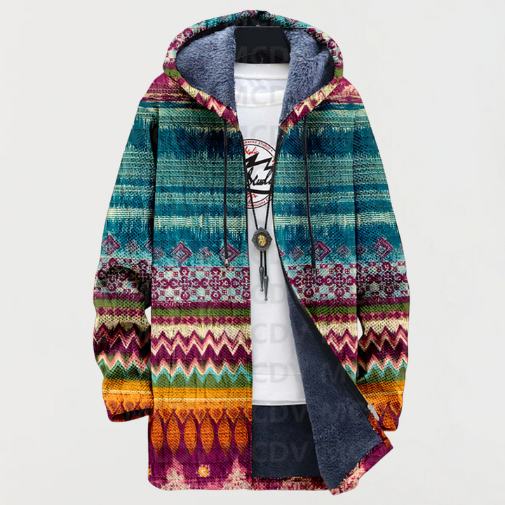 Kapuzenjacke mit Ethno-Print Julia Mehrfarbig – Weiss Modehaus