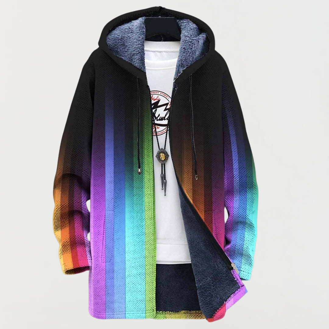 Regenbogen gestreifter Mantel Máire – Bild 2