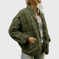 Steppjacke mit Reißverschluss Damen Assunta Grün – Weiss Modehaus