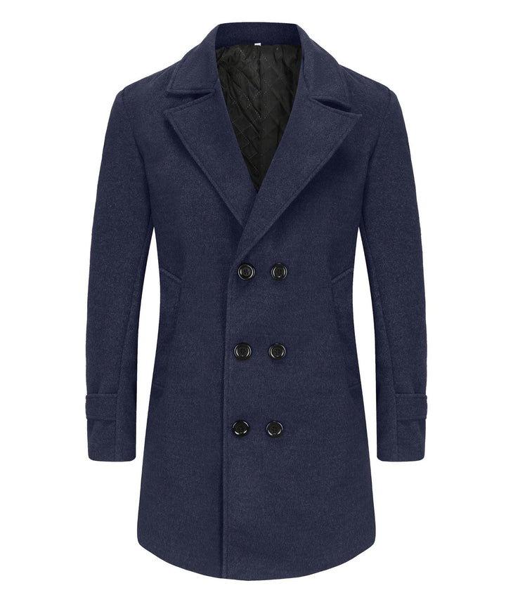 Doppelreiher aus Wolle Nevio Marineblau – Weiss Modehaus