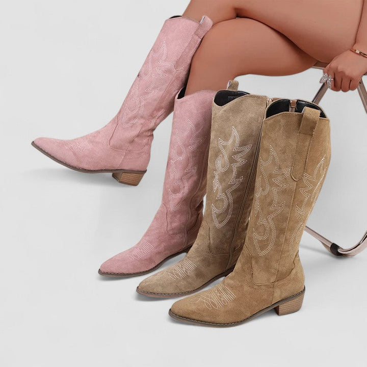Orthopädische Westernstiefel Wanda Beige – Weiss Modehaus