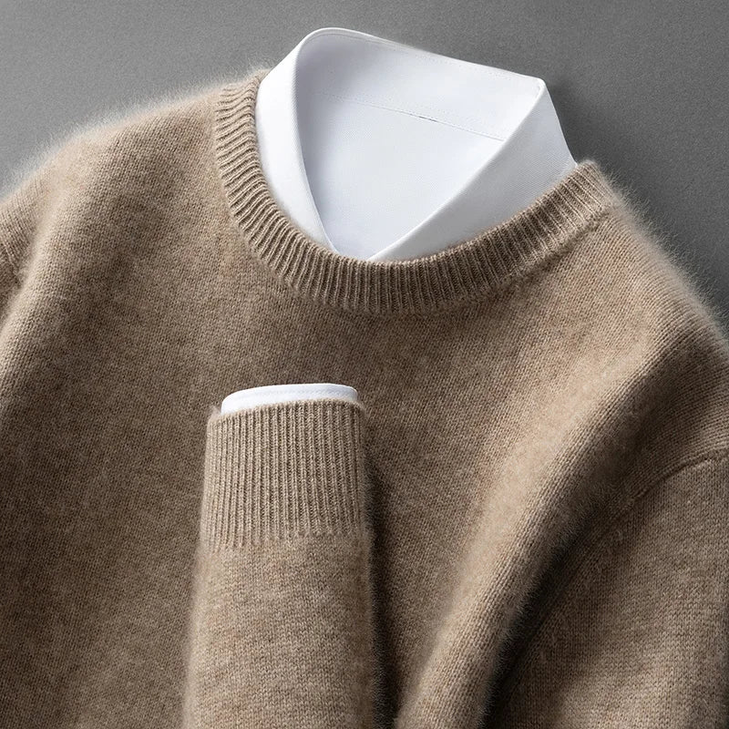 Weicher und warmer Pullover Andrzej Karamellbeige – Weiss Modehaus