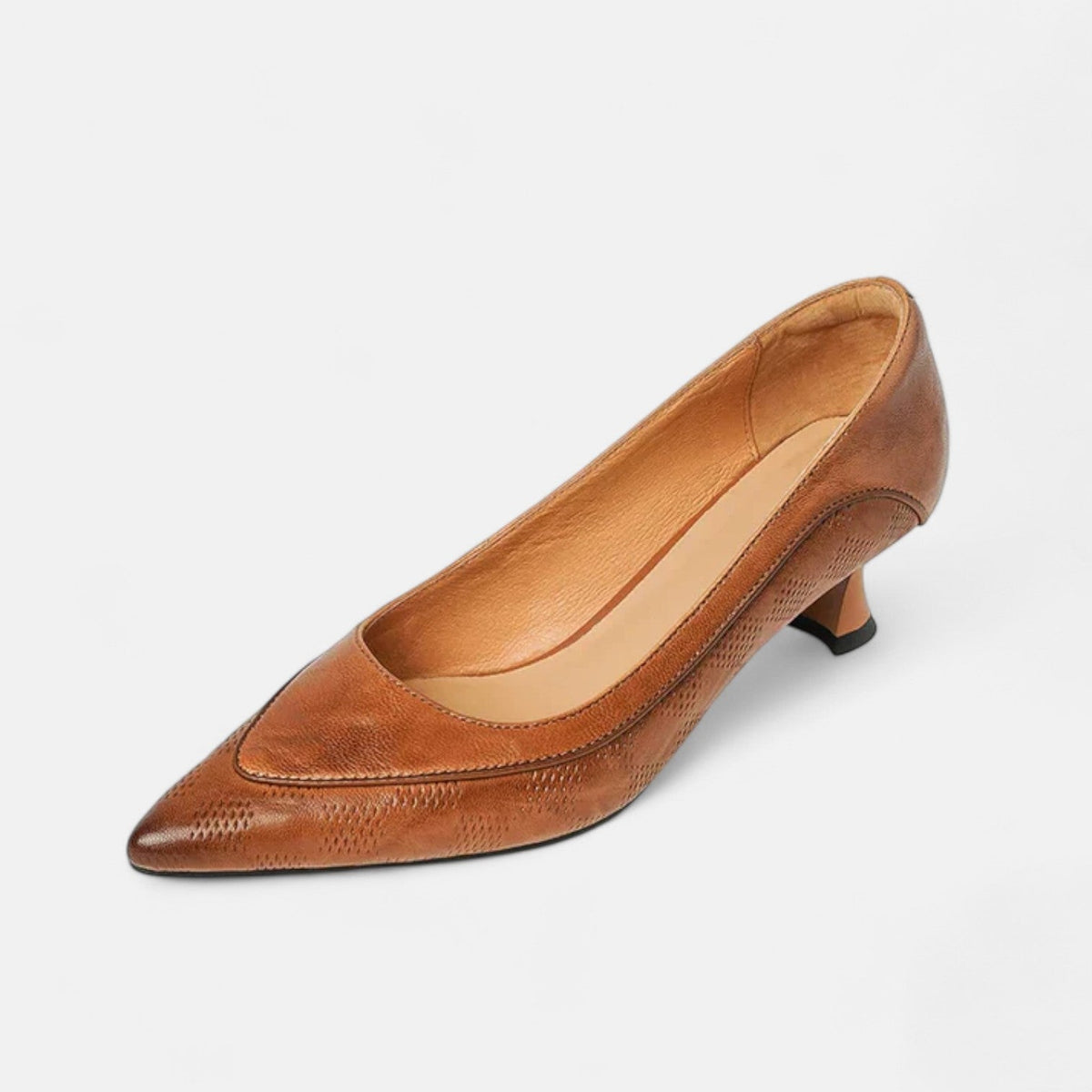 Lederpumps Amara Damen Braun – Weiss Modehaus