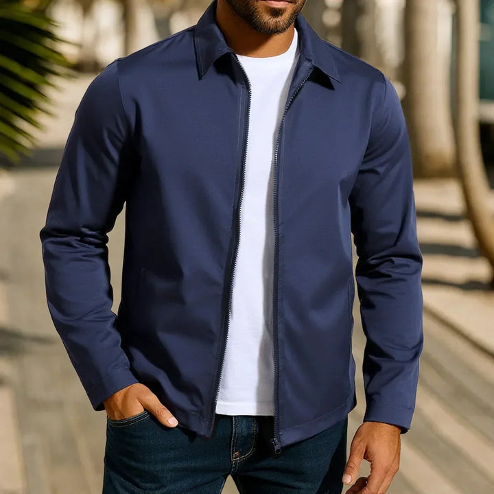 Leichte Casual-Jacke Herren Silvio Dunkelblau – Weiss Modehaus